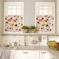 thumbnail image 2 of Kitchen Curtains and Valances Set, Flower Butterfly Dragonfly Vintage Blue Floral Spring Summer Short Rod Pocket 3 Pieces Window Curtain Set for Bedroom, Bathroom, 24 Inch Long, 2 of 4