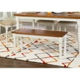 thumbnail image 2 of Linon Willow Dining Bench in Vanilla White and Honey Brown Stained Wood, 2 of 8