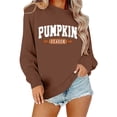 thumbnail image 4 of Holzkary Sweatshirts for Women Hoodies Pumpkin Season Sweatshirt Women Atumn Crewneck Tops Thanksgiving Pullover Graphic Printed Pullover Top Comfy Fall Winter Outfits Clothes 2025 Fashion Brown L, 4 of 9