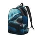thumbnail image 1 of Disketp 3D Realistic Shark Mochila de Lona Estampada, Mochila Escolar de Viaje Ligera para Estudiantes y Portátil-Medium, 1 of 5