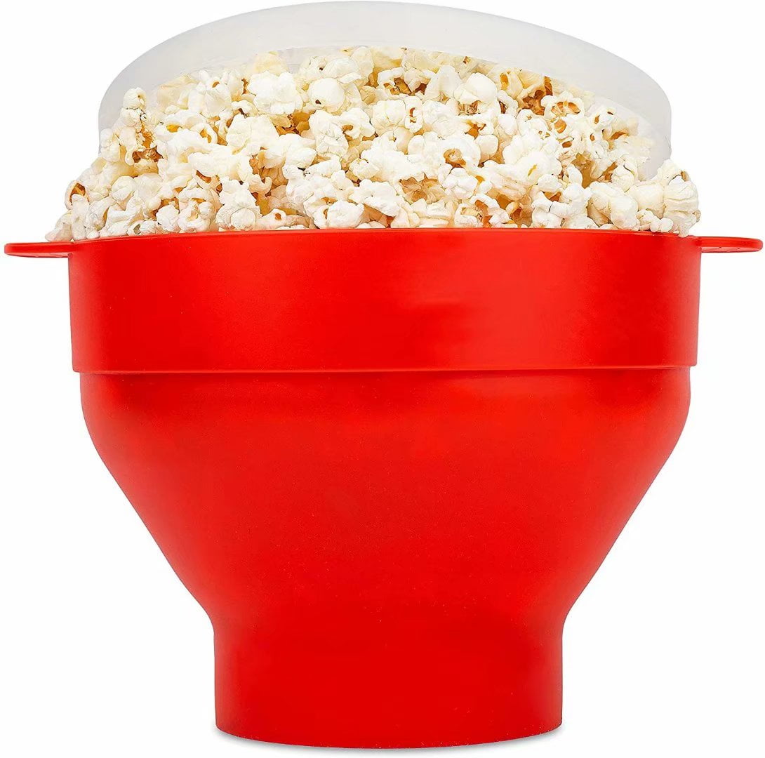 Original Microwave Popcorn Popper, Silicone Popcorn Maker, Collapsible Bowl - The Most Colors Available (Red)