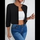 thumbnail image 4 of Chaquetas Casuales para Mujer, Chaqueta Corta con Abertura Frontal Negro XXL, 4 of 8