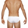 thumbnail image 6 of LangJing Men's Swimwear Low Rise Quick Dry Swim Briefs Bikini Swimsuits with Drawstring Surfing Short White,L, 6 of 6