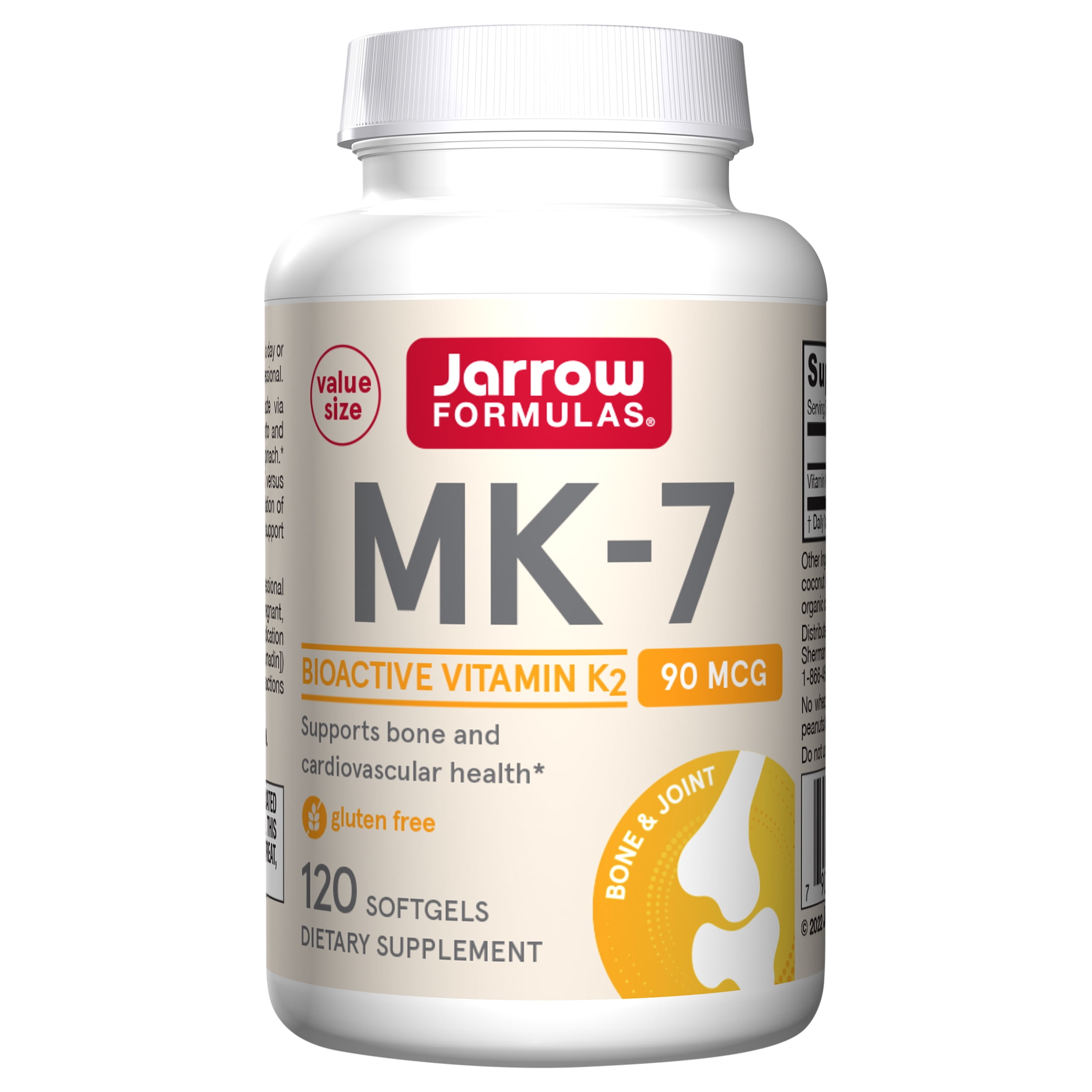 Jarrow Formulas MK7 , Promotes Bone Health, 90 mcg, 120 Softgels