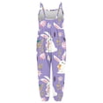 thumbnail image 6 of Rciityk Easter Toddler Girls Halters Backless Romper Kid Jumpsuit Pants Ones Piece Bunny Eggs Printing Sleeveless Strap Playsuit with Pocket - 4-5 Year, 6 of 7