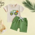 thumbnail image 2 of HCNTES Boys Casual Easter Outfits Tractor Carrot Embroidered Tee and Shorts 2-Piece Toddler Suit for Outdoor Activities, 2 of 5