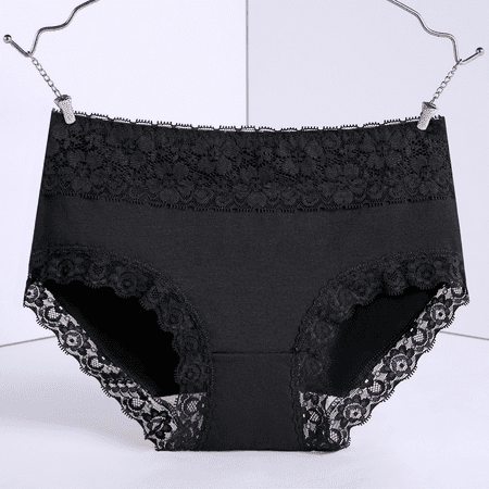 Fulorrnie Underwear for Women Plus Size High Cut Comfort Breathable Panties Briefs Elastic Waist Seamless Stretchable Panty  Black  M
