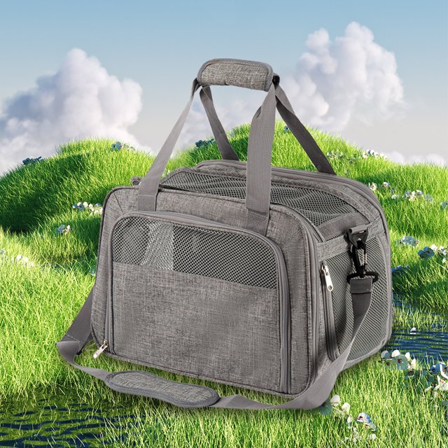 Bolsas transportadoras para perros y gatos, bolsa de salida transpirable para mascotas, suministros para mascotas (gris catiónico)