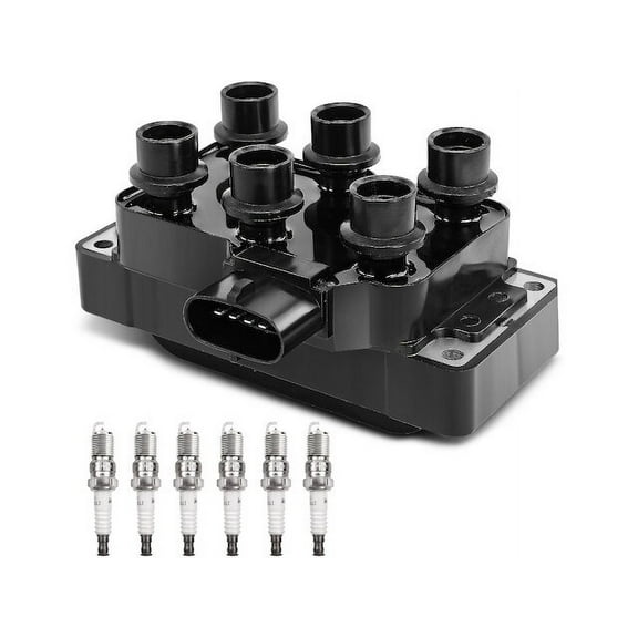Ignition Coil and Spark Plug Kit 1 - Compatible with 2001 - 2011 Ford Ranger 4.0L V6 2002 2003 2004 2005 2006 2007 2008 2009 2010