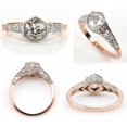 thumbnail image 2 of HeartsAndYou 5ct Round Cut Moissanite Vintage Inspired Ice Solitaire Engagement Ring for Women 18k Rose Gold over Silver, 2 of 9