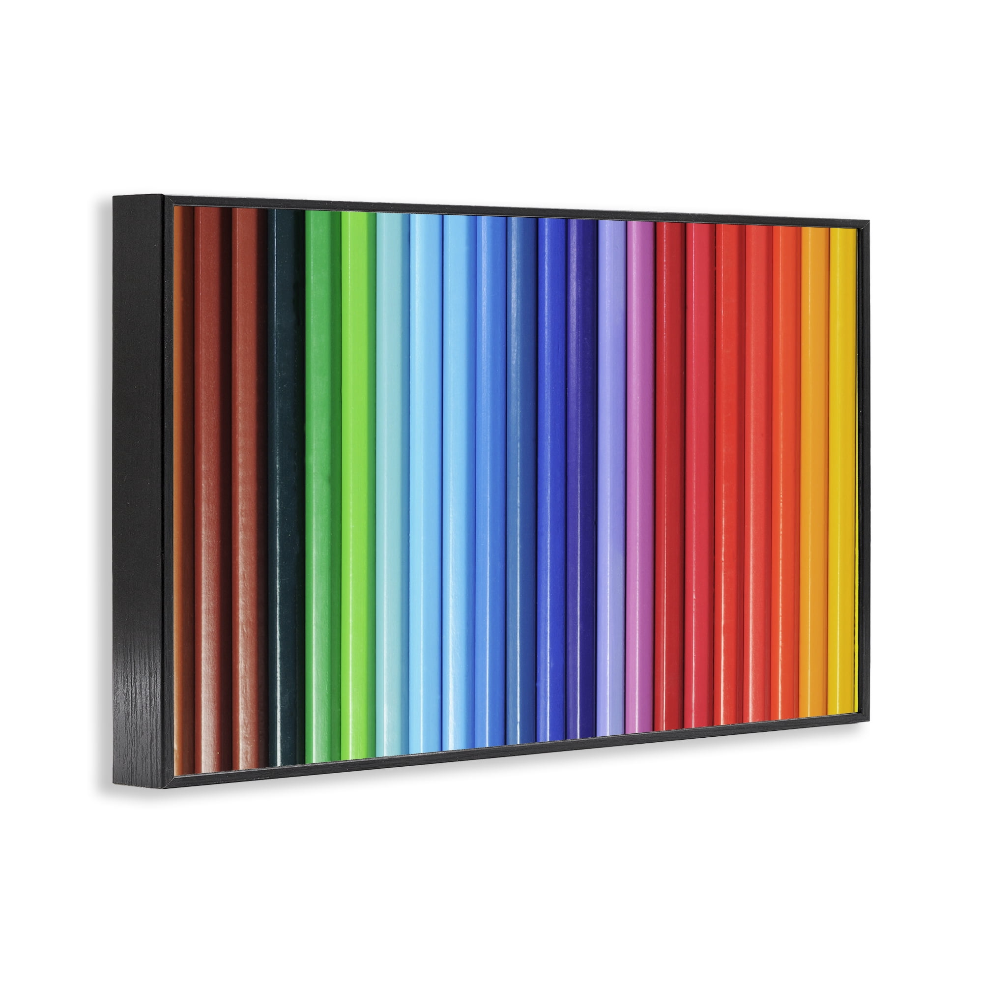 Stupell Industries Colored Pencil Lineup Black Framed Giclee Art, design by Tom Quartermaine