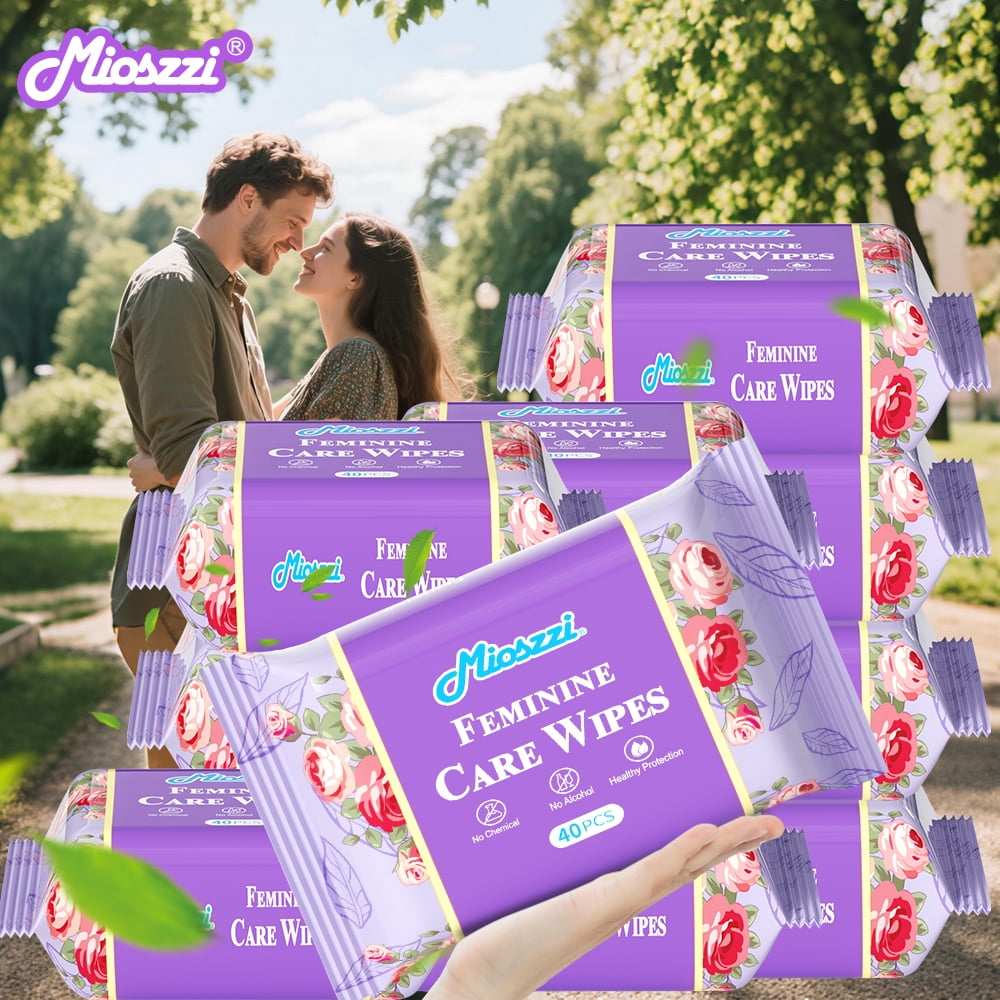 Mioszzi pH Balanced Feminine Cleansing Wipes, Alcohol-Free & Skin-Friendly, 12 Packs, 480 Total Count