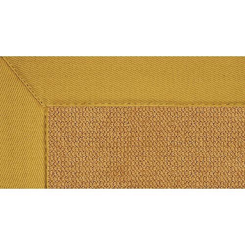Linon Home - Natural Wool Rug with Jute Backing, Cork/Gold Border