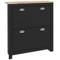 thumbnail image 1 of HOMCOM Armoire à Chaussures de Couloir avec 2 Tiroirs Basculants pour 12 Paires de Chaussures Noir, 1 of 10
