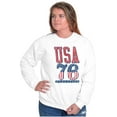 thumbnail image 5 of Patriotic USA 76 American Flag Unisex Plus Fleece Graphic Sweatshirt Brisco Brands 3X, 5 of 6