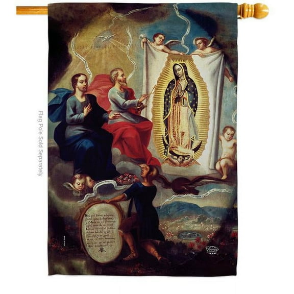 Ornament Collection H190081-BO The Eternal Father Painting Virgin of Guadalupe Religious Faith 28 x 40 in. Double-Sided Decorative Vertical House Flags for Decoration Banner Garden Yard Gift