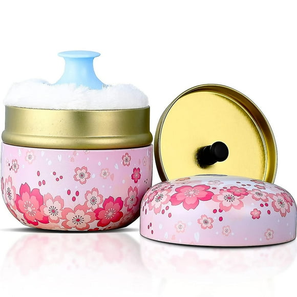 Body Powder Case With Powder Puff Powder Container Tea Canister For Baby And Adult Body Talcum Powder Tea Box
