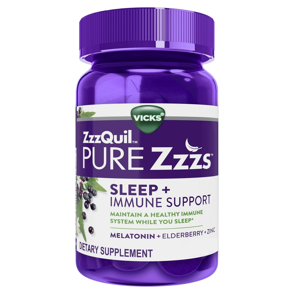 ZzzQuil PURE Zzzs Sleep + Immune Support Melatonin Sleep Aid Gummies