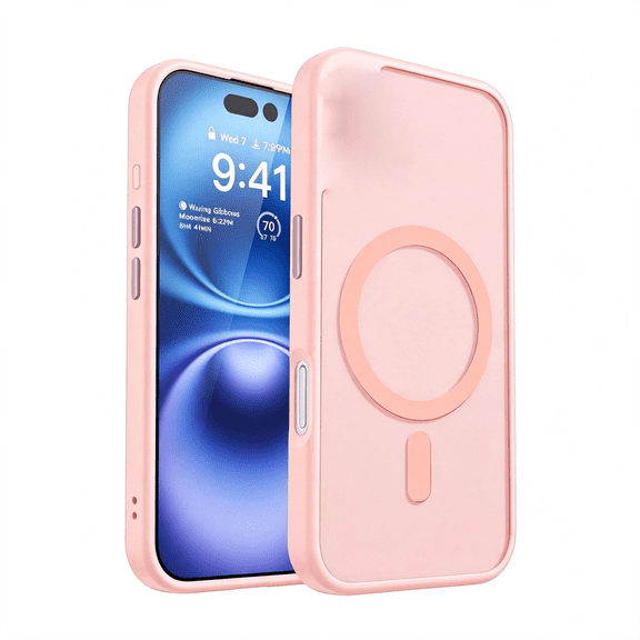 XUBIYM for Iphone 11 Pro Max Case,Fit for Full Camera Protection|Translucent Matte Magnetic Phone Back,14Ft Military Grade Drop Proof,Slim Shockproof Protective Cover,Light Pink