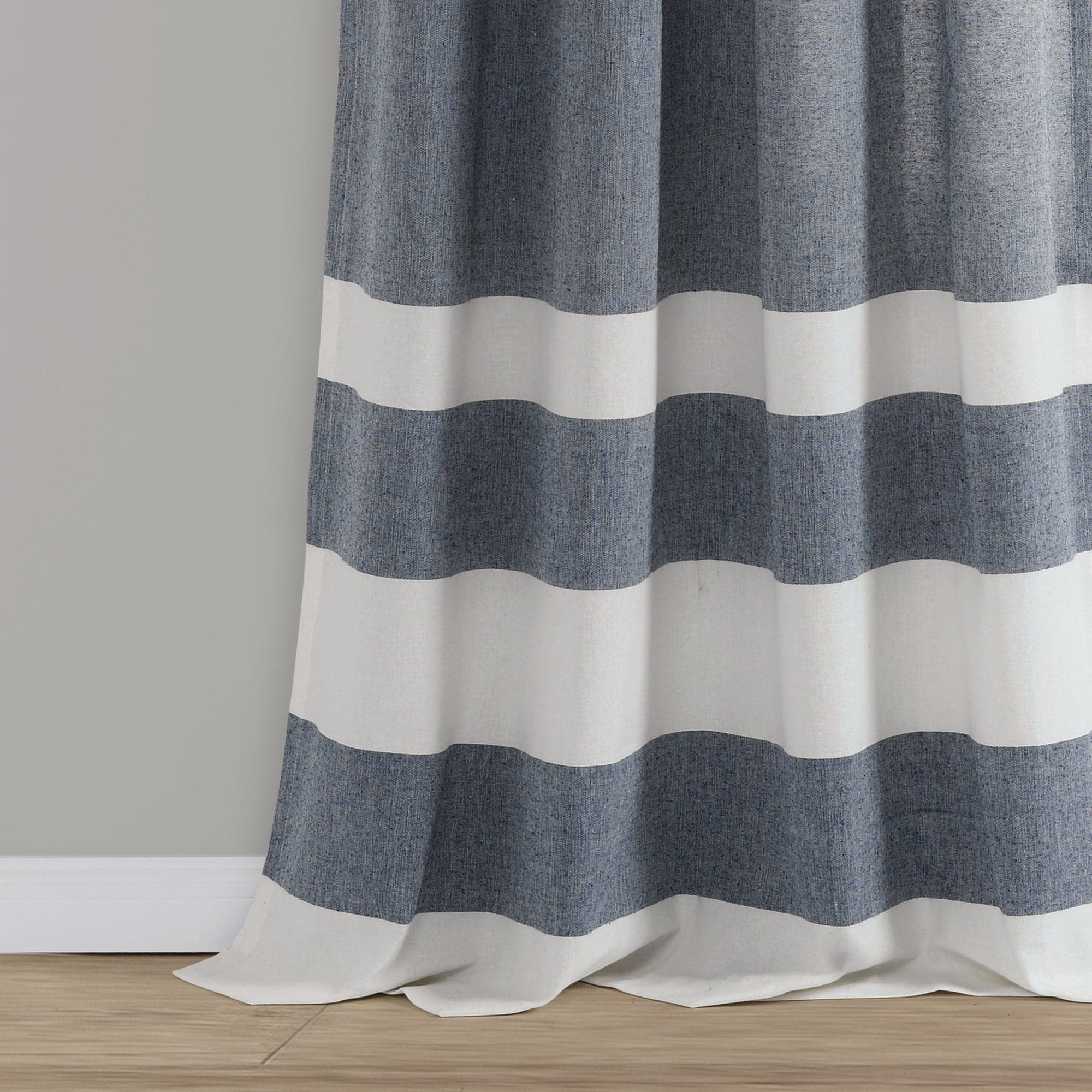 Lush Decor Cape Cod Stripe Window Curtain Panels - Gray - 40 X 84