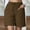 Coffee, variant on Hvot&aat Women's Bermuda Long Shorts Solid Color Elastic Drawstring Waist Lounge Running Athletic Shorts with Pockets