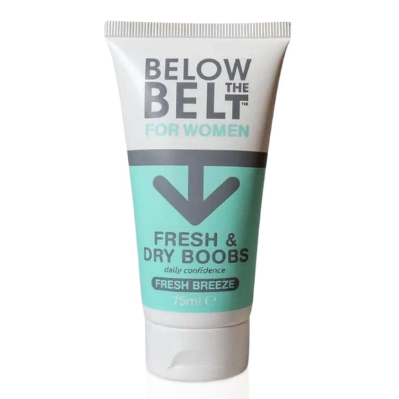 Below The Belt Fresh and Dry Boobs, Under Breast Sweat Care Cream with Fresh Breeze Scent, Under-Bust Anti-Sweat and Anti-Chafing Formula, Talc Free - 75ml