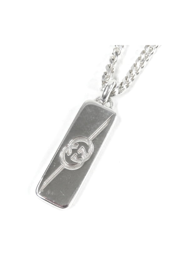 Pre-Owned GUCCI 774055 Diagonal Interlocking G AG925 Chain Necklace, Silver, with Box and Dust...