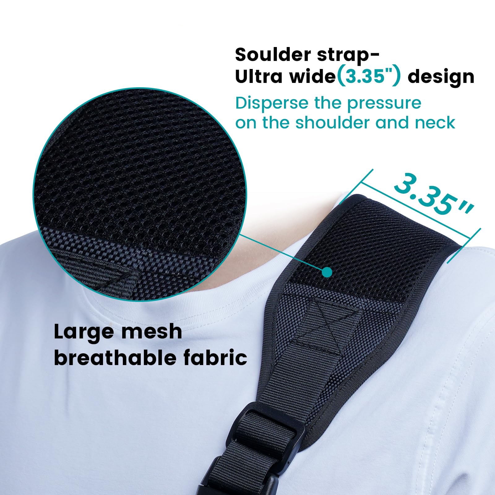 Arm Sling Shoulder Injury Immobilizer, Rotator Cuff Support Brace with Adjustable Padded, Shoulder Brace for Women and Men, Support Brace for Rotator Cuff Torn Hand Wrist Elbow, Left Right, One Size