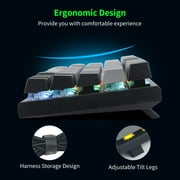 E-YOOSO 63 Keys Wireless Mechanical Keyboard - Compact RGB Gaming Keyboard with Hot-Swappable Linear Red Switches, Bluetooth/2.4G/USB-C, Rechargeable for Windows/Mac