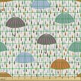 thumbnail image 2 of Rain Fabric by the Yard, Illustration of Handle Umbrella Repeating Pattern on Soft Pastel Background, Upholstery Fabric for Dining Chairs Home Decor Accents, Multicolor by Ambesonne, 2 of 5