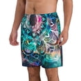 thumbnail image 2 of KLL Watercolor Mandala Men's Casual Summer Beach Shorts Hawaiian Shorts with Pockets-X-Large, 2 of 5