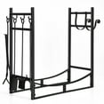 thumbnail image 1 of Patiojoy 30" Firewood Rack with Tool Set 30" Fireplace Log Holder for Indoor&Outdoor Wood Stacker Lumbar Storage Organizer, 1 of 8