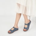 thumbnail image 6 of Ecetana Womens Slide Sandals Leather Wedge Sandals Comfortable Summer Beach Sandals Orthopedic, 6 of 6