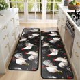 thumbnail image 4 of Kitchen Rugs Sets Of 2,Black Chicken Rooster Pattern Anti Fatigue Kitchen Mat Rugs Non Slip Washable,Decorative Kitchen Floor Mats for Kitchen,Sink,Laundry,17"x47"+17"x47", 4 of 5