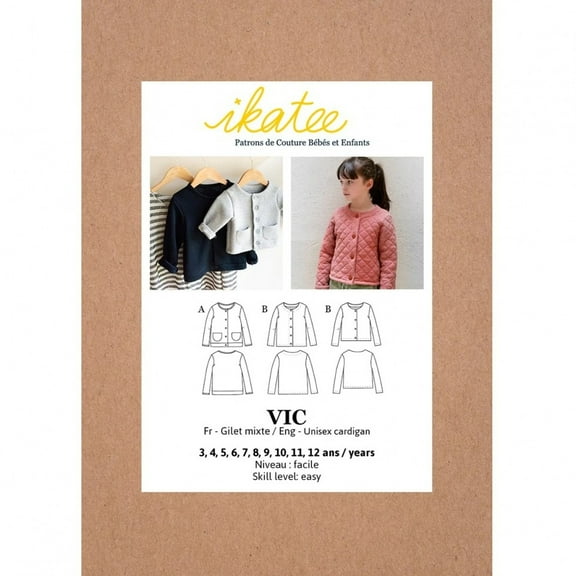 Ikatee Sewing Pattern Kids Vic Cardigan Kids 3 Years - 12 Years Cardigans
