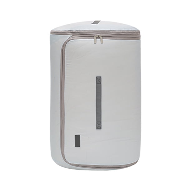 Bolsa de almacenamiento de colchas cilíndrica, organizador autocomprimible, ahorra espacio, plegable, para colchas de temporada, sábanas y ropa de cama.
