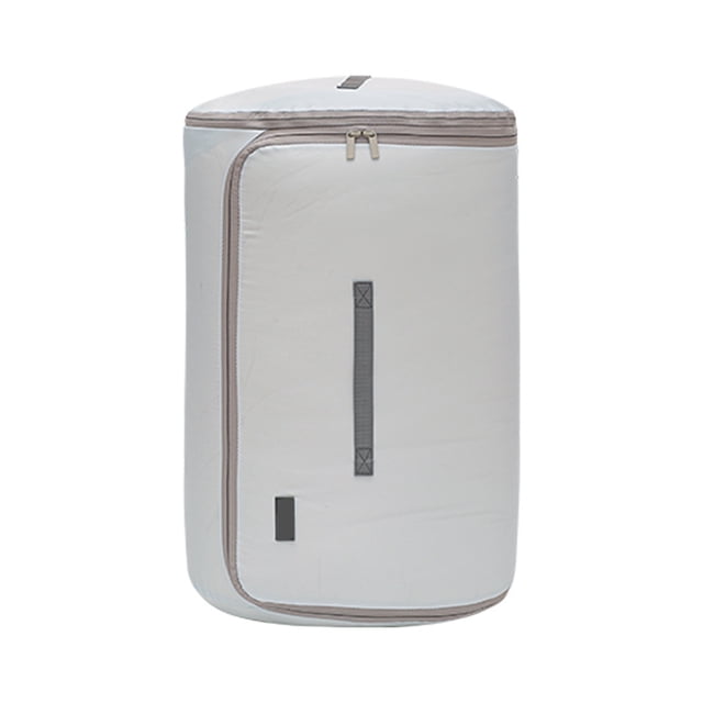Bolsa de almacenamiento de colchas cilíndrica, organizador autocomprimible, ahorra espacio, plegable, para colchas de temporada, sábanas y ropa de cama.