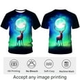 thumbnail image 3 of WHNBCW Traditional Deer T-Shirt Funny Animal Graphic Tee Shirt, 3 of 7
