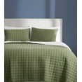 thumbnail image 4 of Brooklyn Loom Essential 100% Cotton Washed Softness 3-Piece Full/Queen Quilt Set in Green, Solid Color, OEKO-TEX Certified, 4 of 10