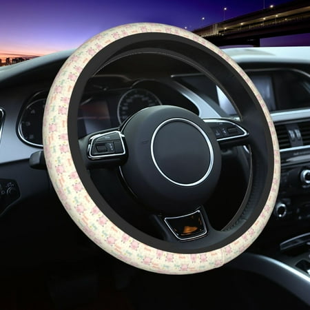 Elastic Steering Wheel Cover Pigs Sleep Stretch Thickening Car Steering Wheel Cover Women Men Steering Wheel Protector Universal 15 in