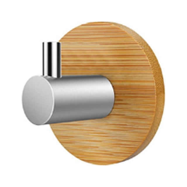Gancho de Acero Inoxidable de Bambú para Pared, Bolsa para Ropa, Auriculares, Colgador de Llaves, Cocina, BañO, Puerta, Toalla, Estante Inoxidable (A)
