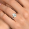 thumbnail image 4 of Gem Stone King PLAT-900 Platinum Simulated White Opal Engagement Ring for Women | 1.00 Cttw | Oval Cabochon 9X7MM | Gemstone October Birthstone | Size 9, 4 of 6