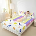 thumbnail image 6 of Castle Fairy Love Heart Geometric Stripes Rainbow 4-Piece Sheet Set, King Size, 6 of 7