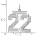 thumbnail image 5 of 925 Sterling Silver Large Satin Number 22 Charm Pendant, 5 of 7