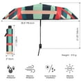 thumbnail image 3 of FORMRS Travel Umbrella Folding Auto Open Close Windproof Rain UV Protection, Green Plaid, 3 of 8
