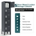thumbnail image 7 of KAER Metal Locker with 5 Doors 66“ Storage Locker for Employees andstudent with Card Slot Lockable Steel Locker for School Gym Home Office Staff, 7 of 7