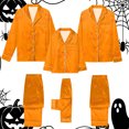 thumbnail image 2 of Leey-Word Matching Family Sleepwear Button Down Nightwear Sets 2 Pcs Pjs Long Sleeve Halloween Pajamas with pockets, 2 of 8