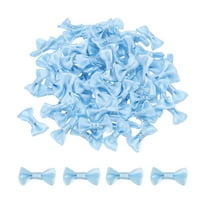 120pcs Blue Bow Ties 1.2"x0.6" Mini Bowknot for Crafting Satin Bows Bulk
