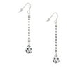 thumbnail image 2 of Delight Jewelry Silvertone Mini Enamel Soccer ball - Silver-tone Long Sparkle Dangle French Earrings, 2 of 4