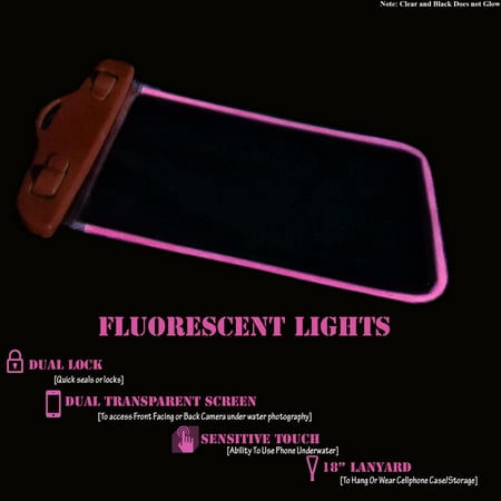 Ipod Video Waterproof Housing ZForce Glow-in-the-Dark Waterproof Cell Phone Case For Smartphones iPhone, Samsung, HTC, Sony, Nokia, Blackberry, and iPod (Blue) ()